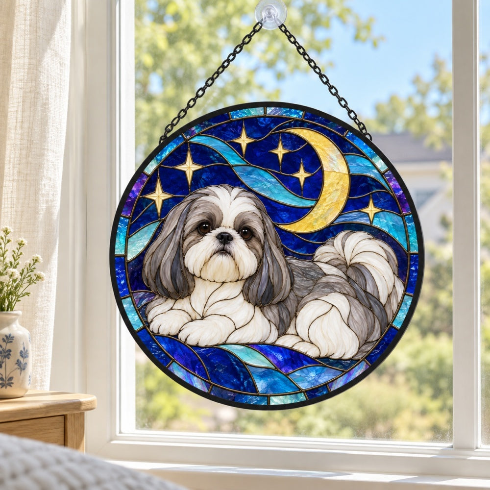 Stained Glass Suncatcher – Shih Tzu