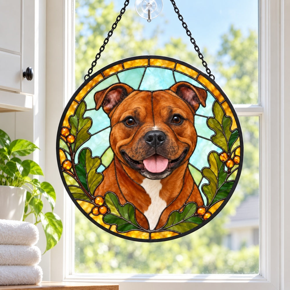 Stained Glass Suncatcher – Staffordshire Bull Terrier
