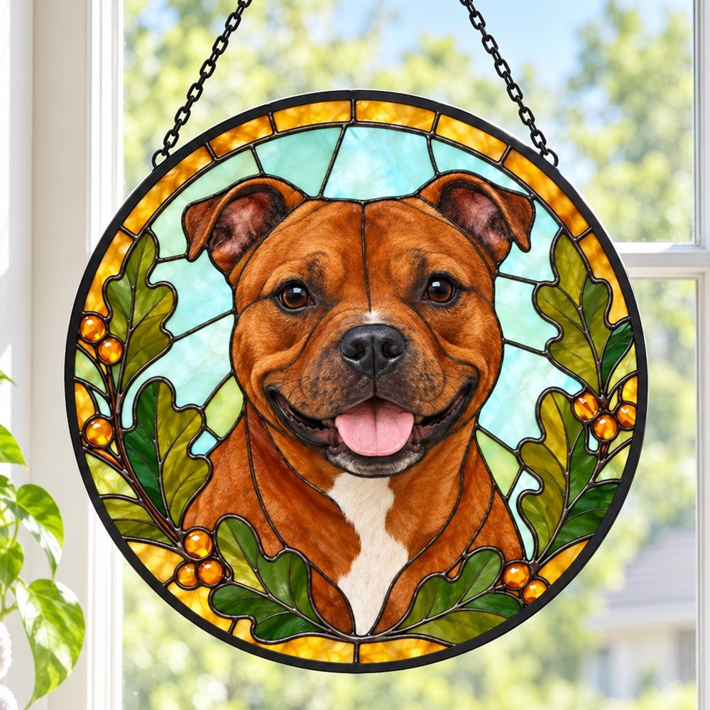 Stained Glass Suncatcher – Staffordshire Bull Terrier