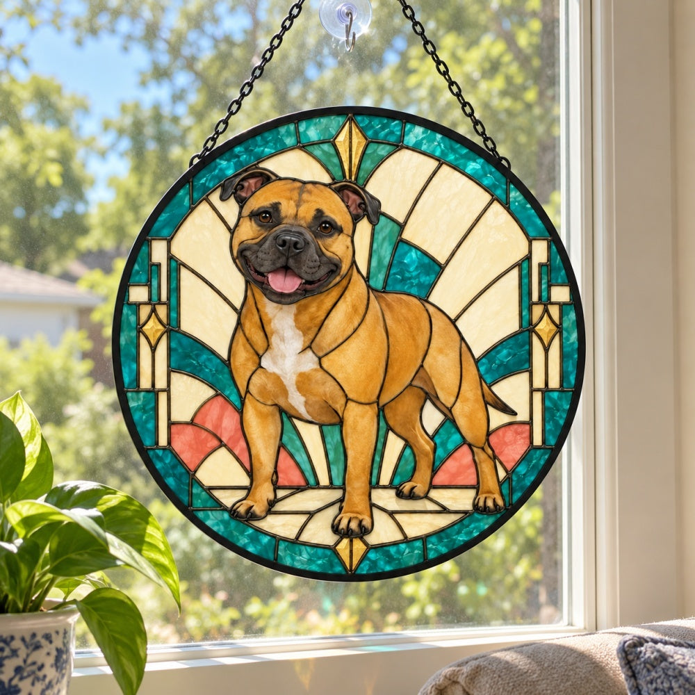 Stained Glass Suncatcher – Staffordshire Bull Terrier