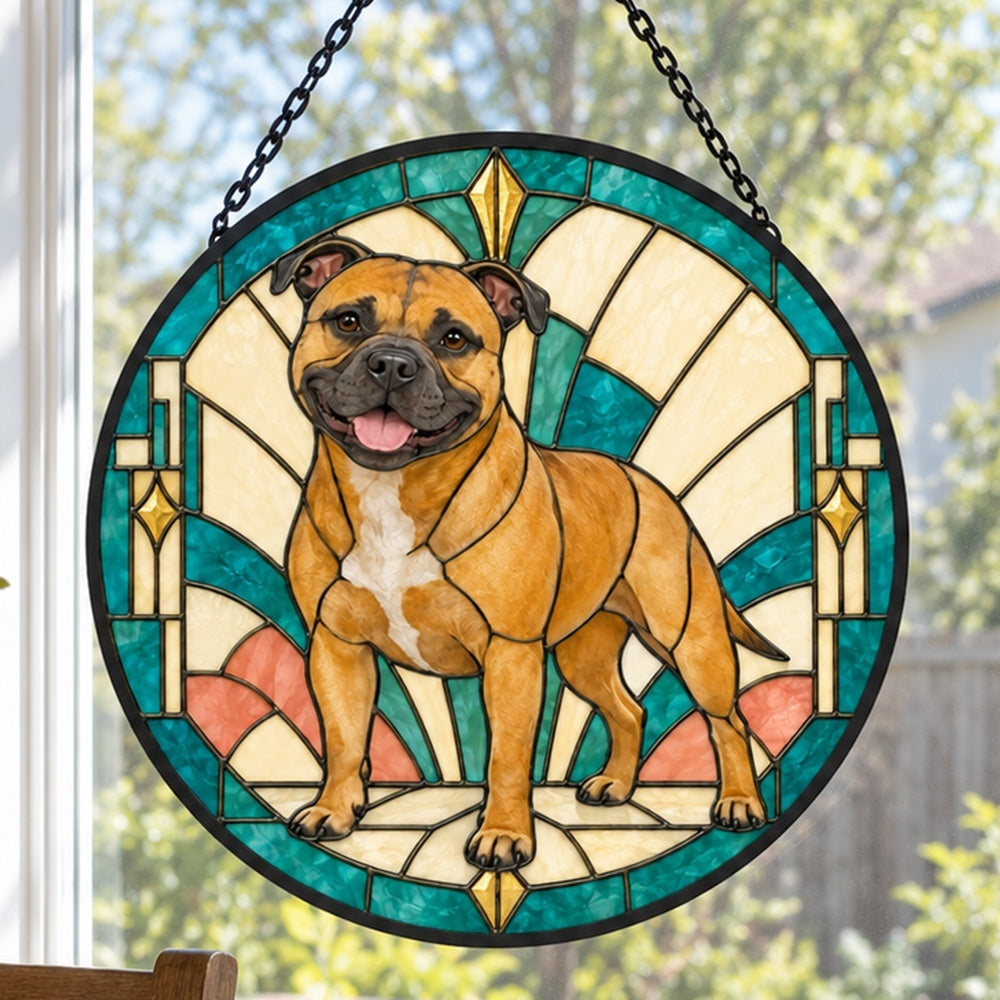 Stained Glass Suncatcher – Staffordshire Bull Terrier