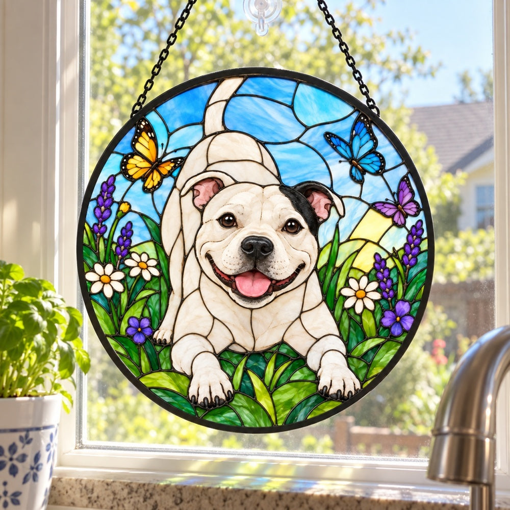 Stained Glass Suncatcher – Staffordshire Bull Terrier