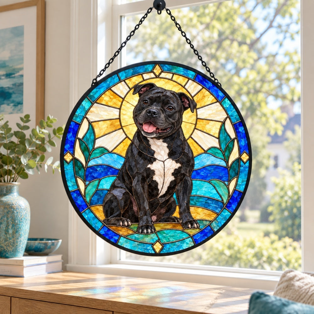 Stained Glass Suncatcher – Staffordshire Bull Terrier