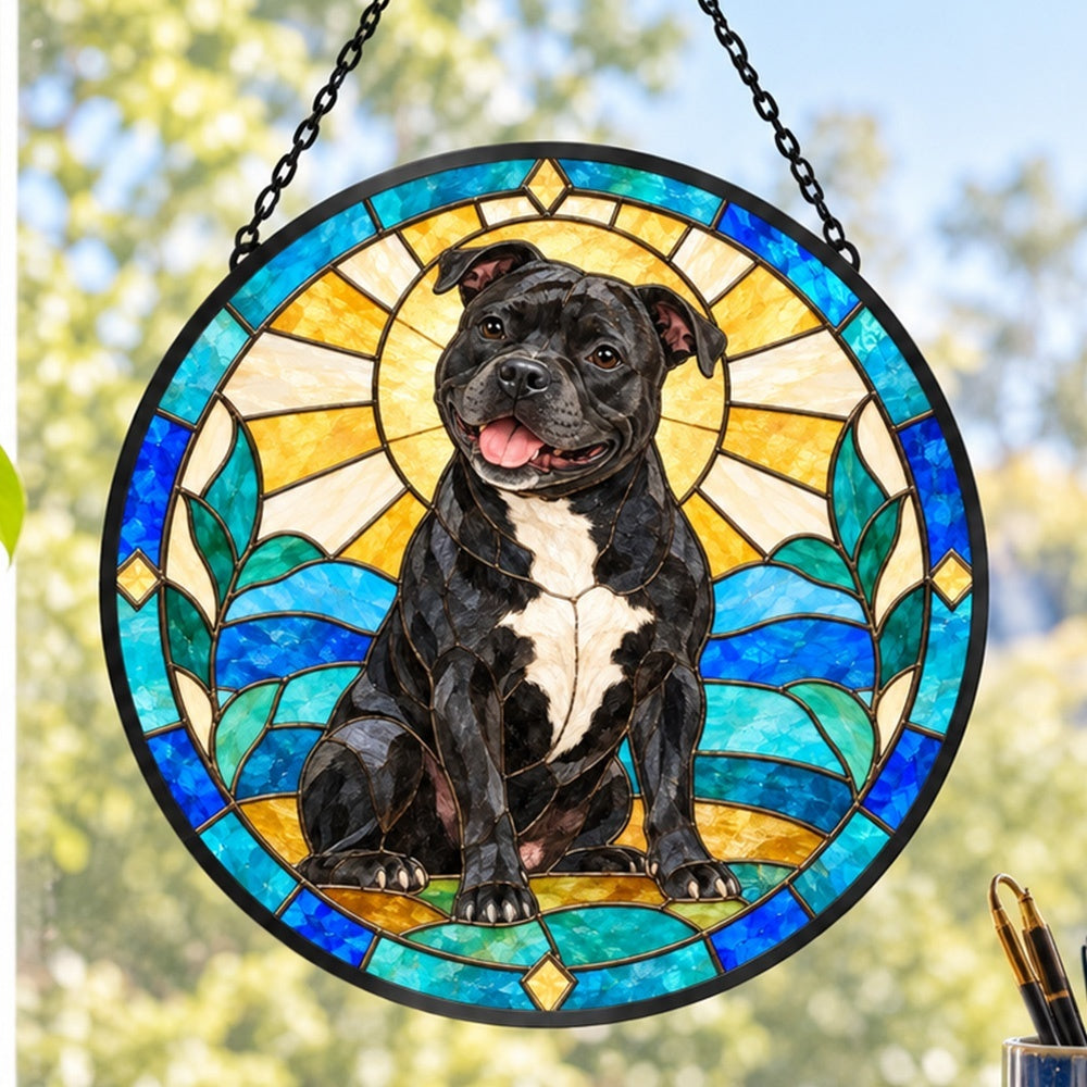Stained Glass Suncatcher – Staffordshire Bull Terrier