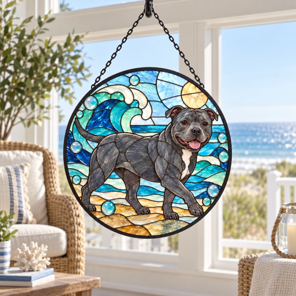 Stained Glass Suncatcher – Staffordshire Bull Terrier