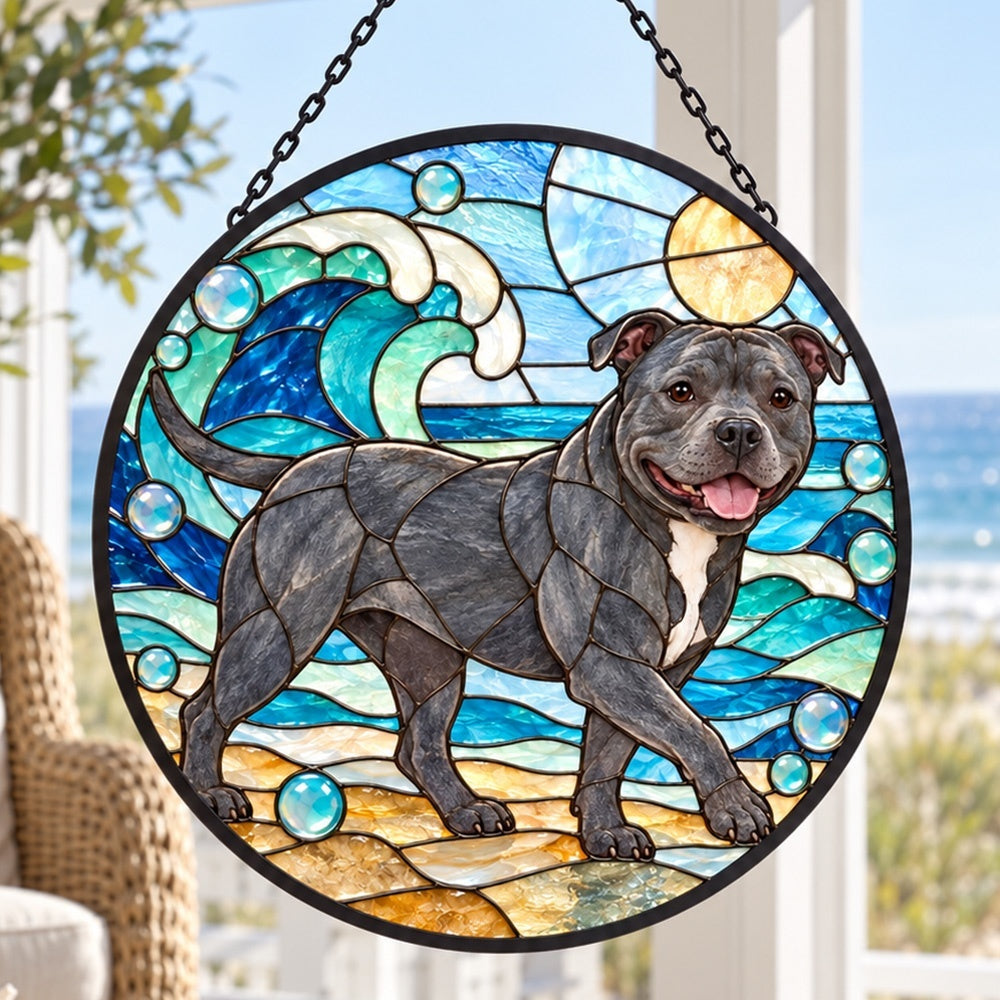 Stained Glass Suncatcher – Staffordshire Bull Terrier