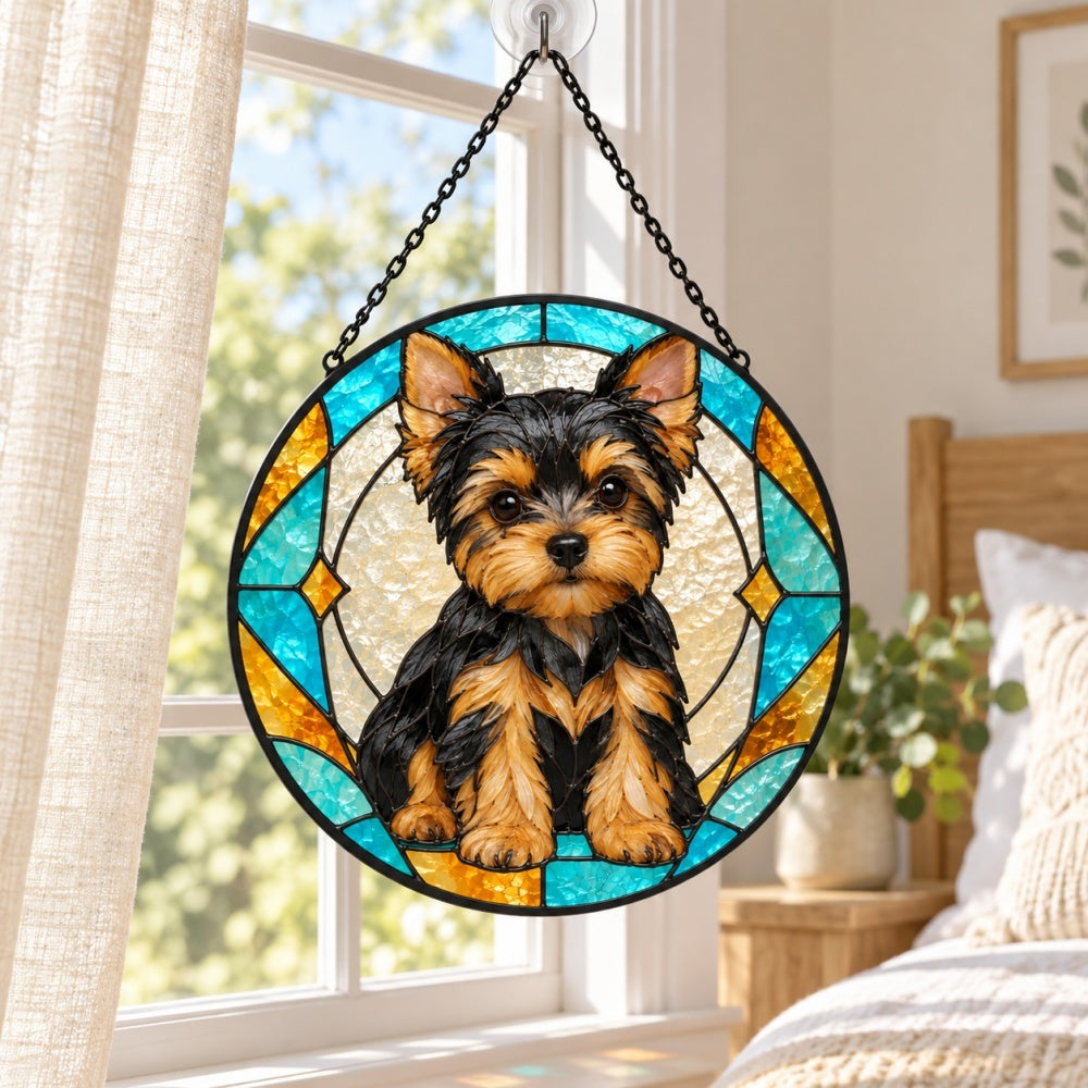 Stained Glass Suncatcher – Yorkshire Terrier