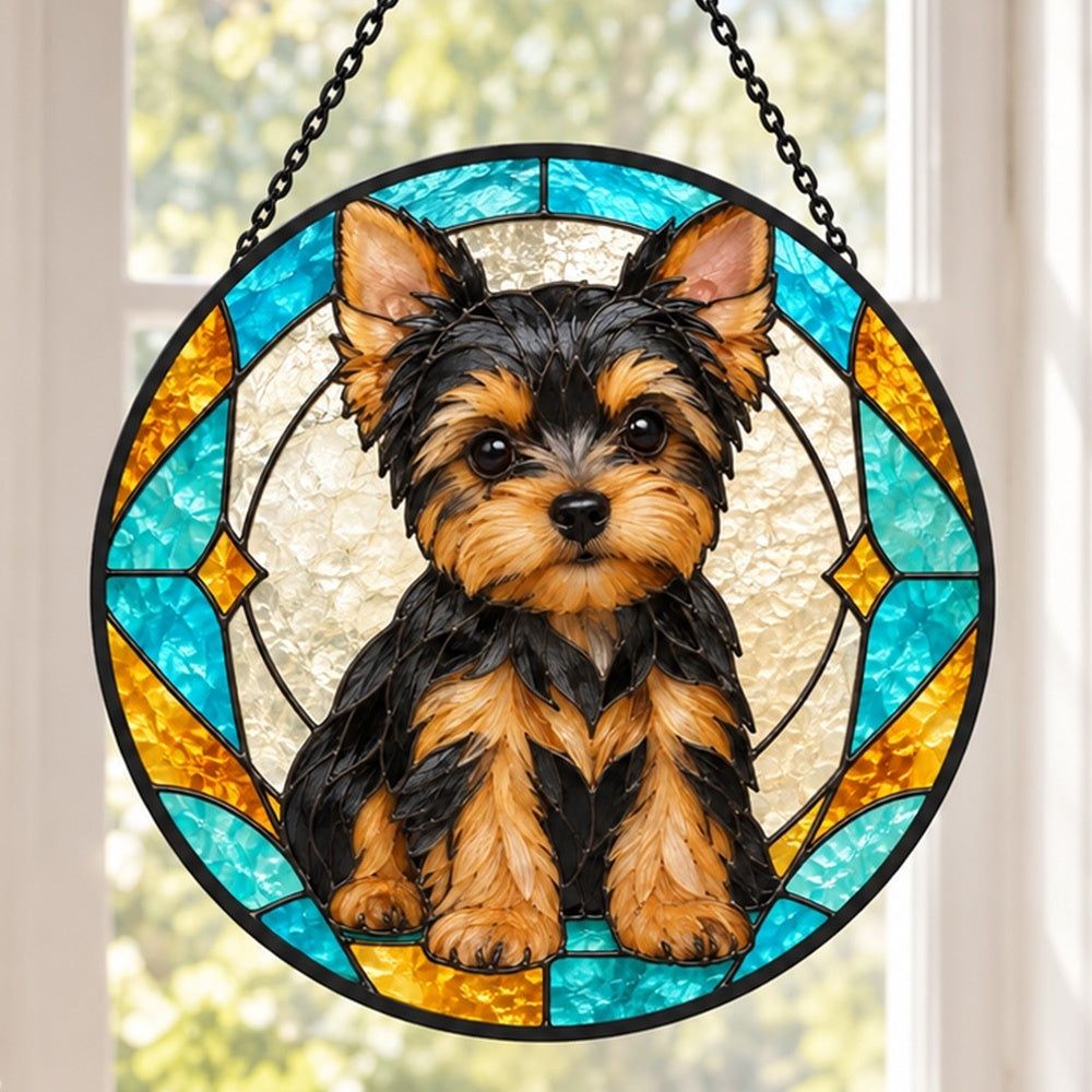 Stained Glass Suncatcher – Yorkshire Terrier