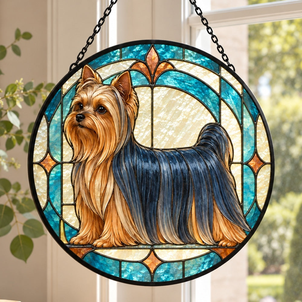 Stained Glass Suncatcher – Yorkshire Terrier