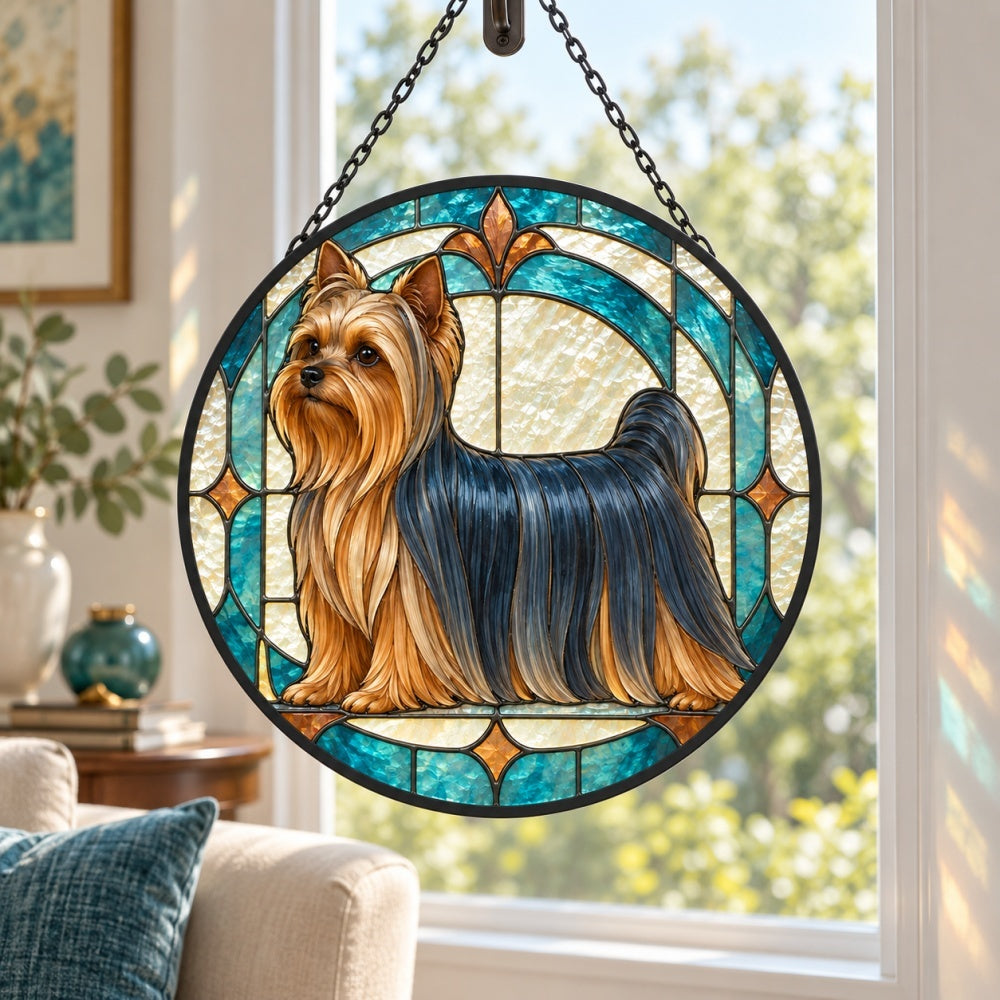 Stained Glass Suncatcher – Yorkshire Terrier