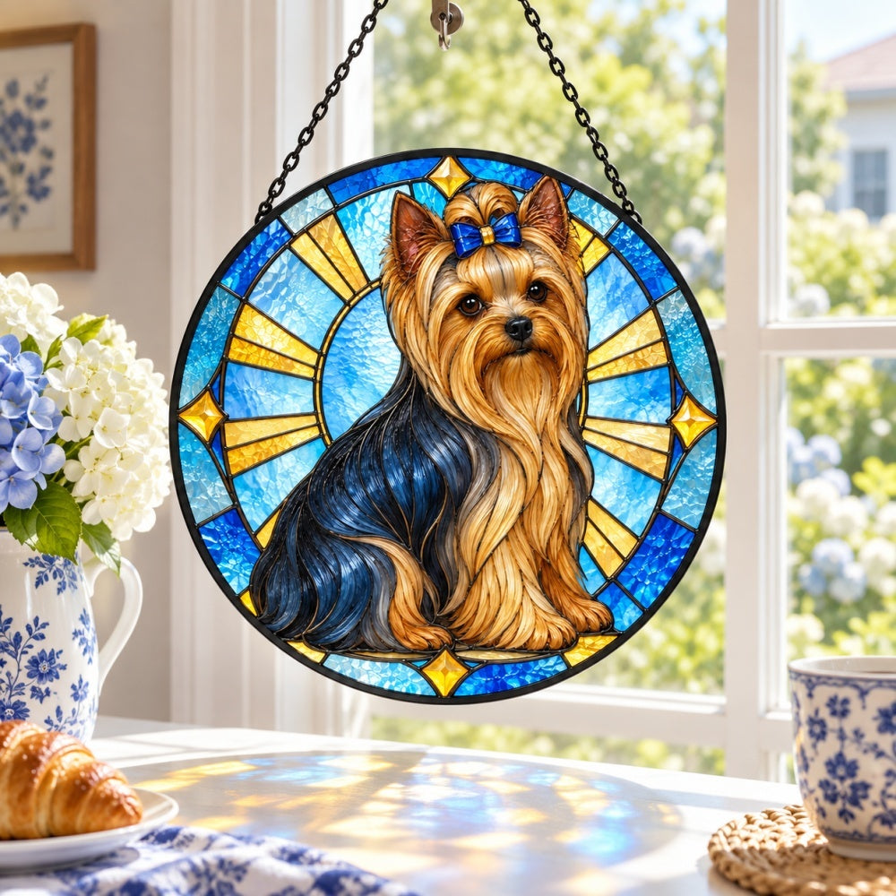 Stained Glass Suncatcher – Yorkshire Terrier