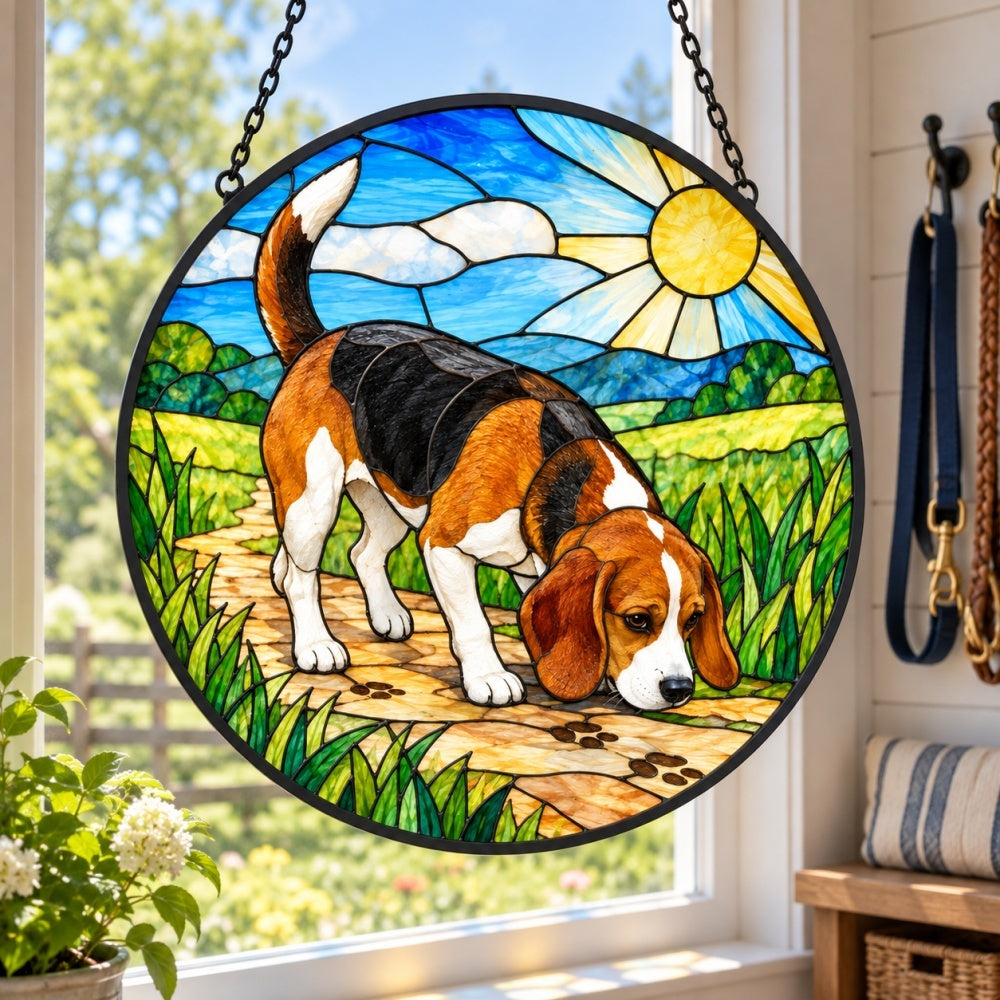 Stained Glass Suncatcher – Beagle