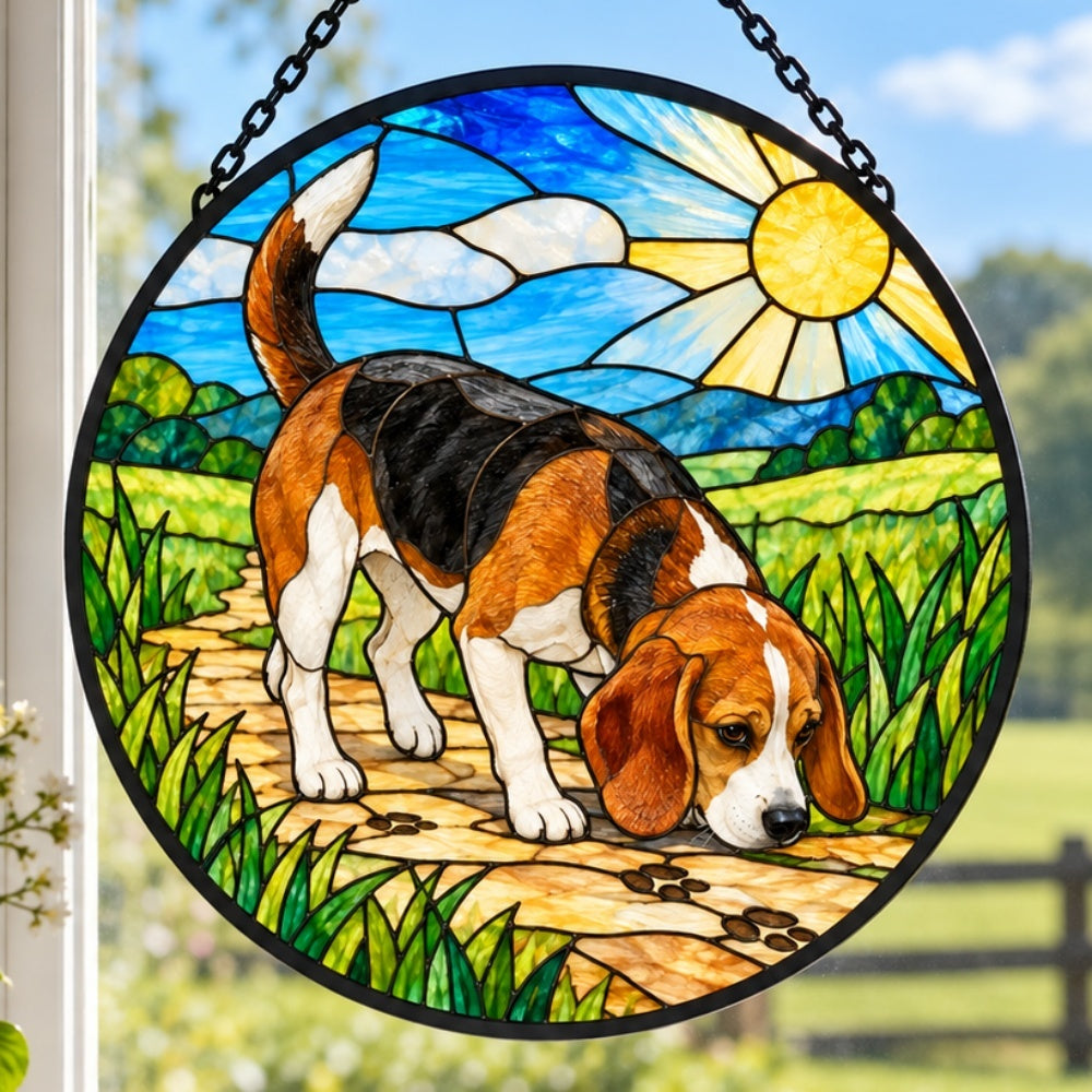 Stained Glass Suncatcher – Beagle