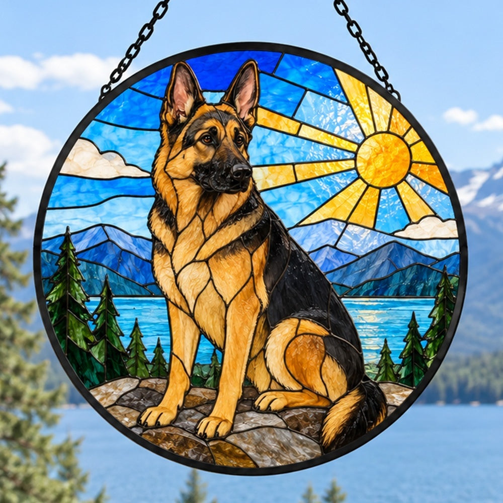 Stained Glass Suncatcher – German Shepherd