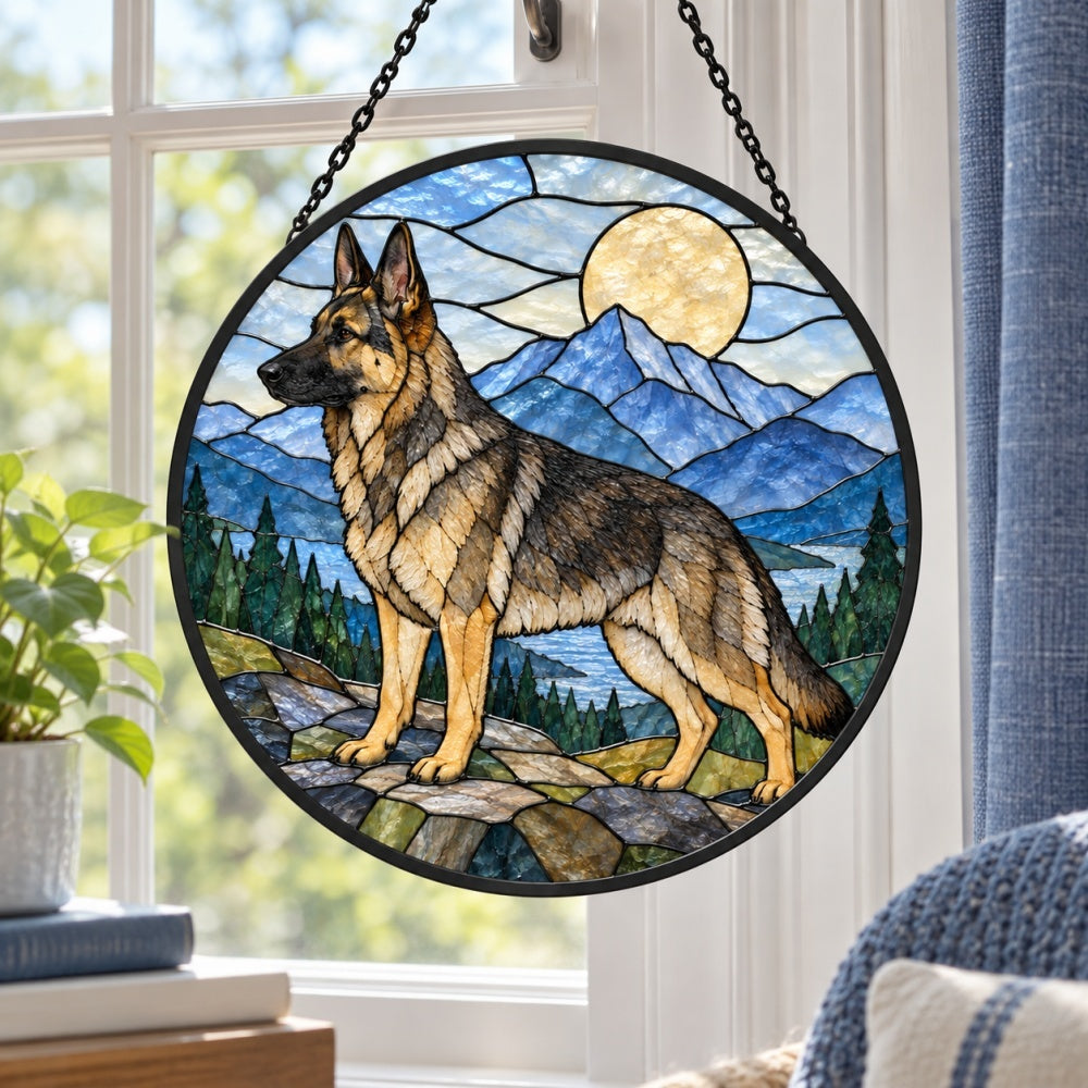 Stained Glass Suncatcher – German Shepherd