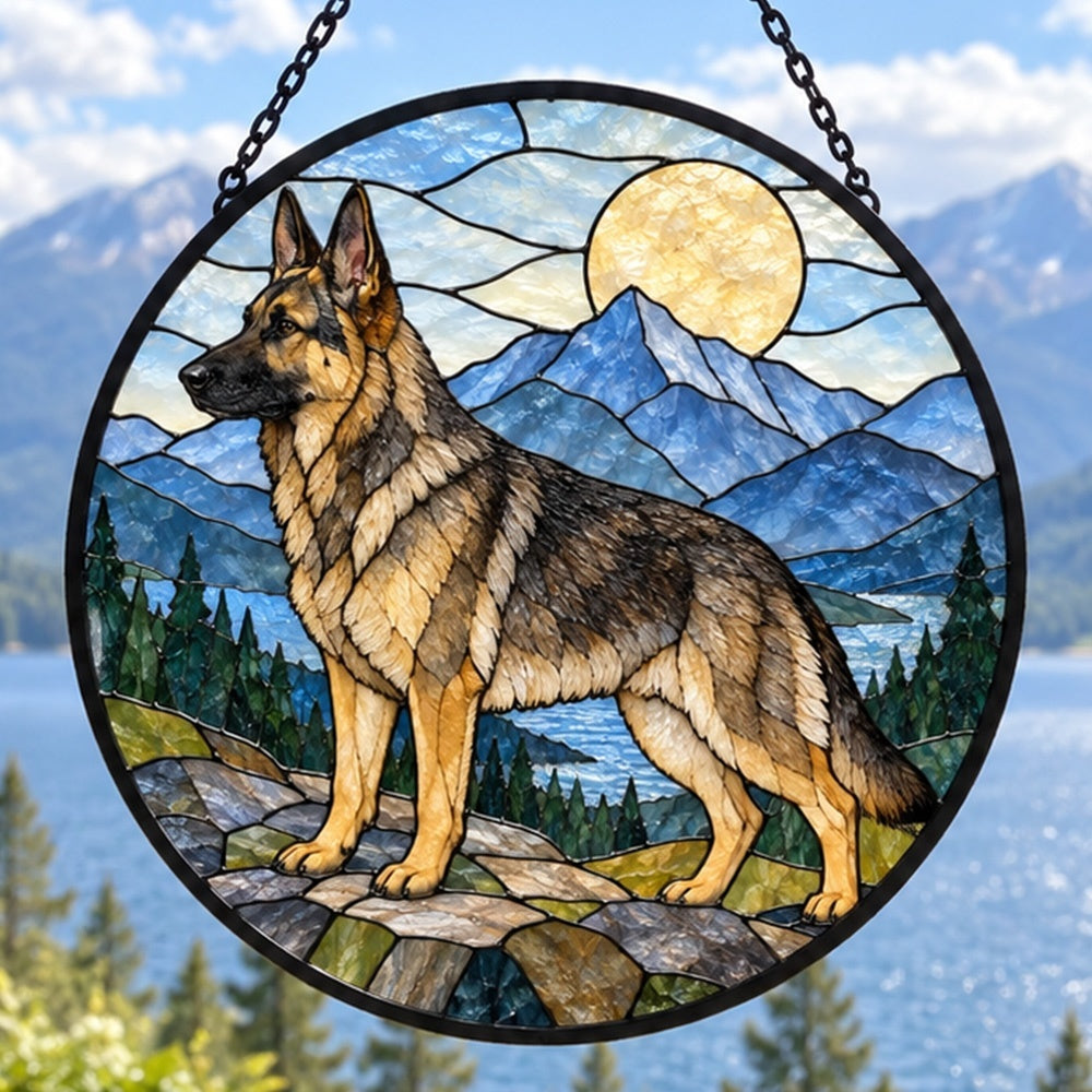 Stained Glass Suncatcher – German Shepherd