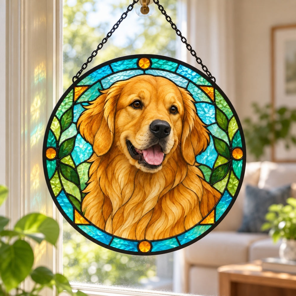 Stained Glass Suncatcher – Golden Retriever