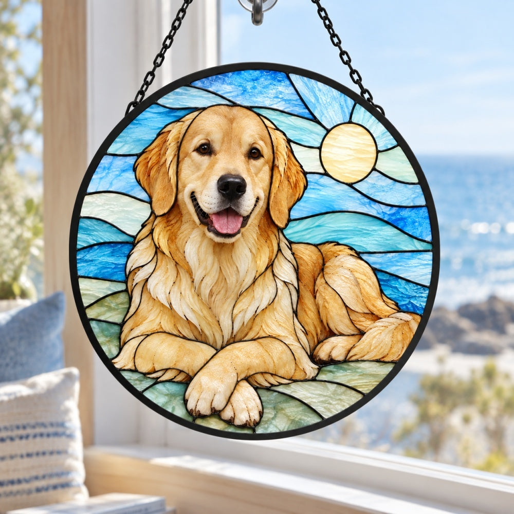 Stained Glass Suncatcher – Golden Retriever