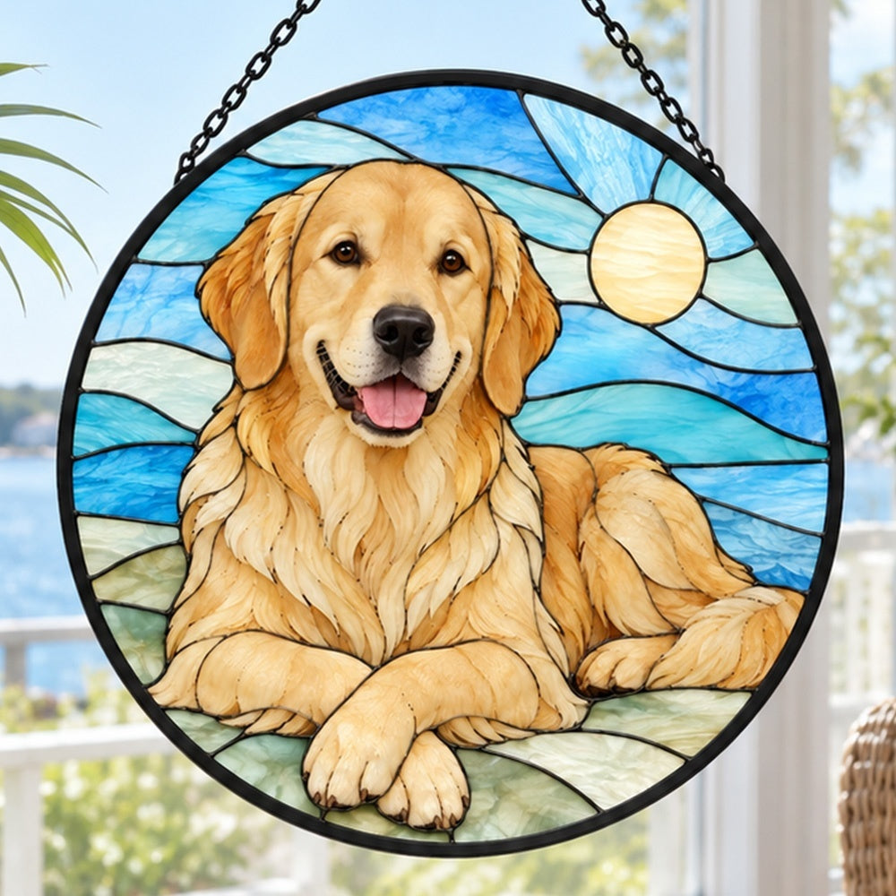 Stained Glass Suncatcher – Golden Retriever