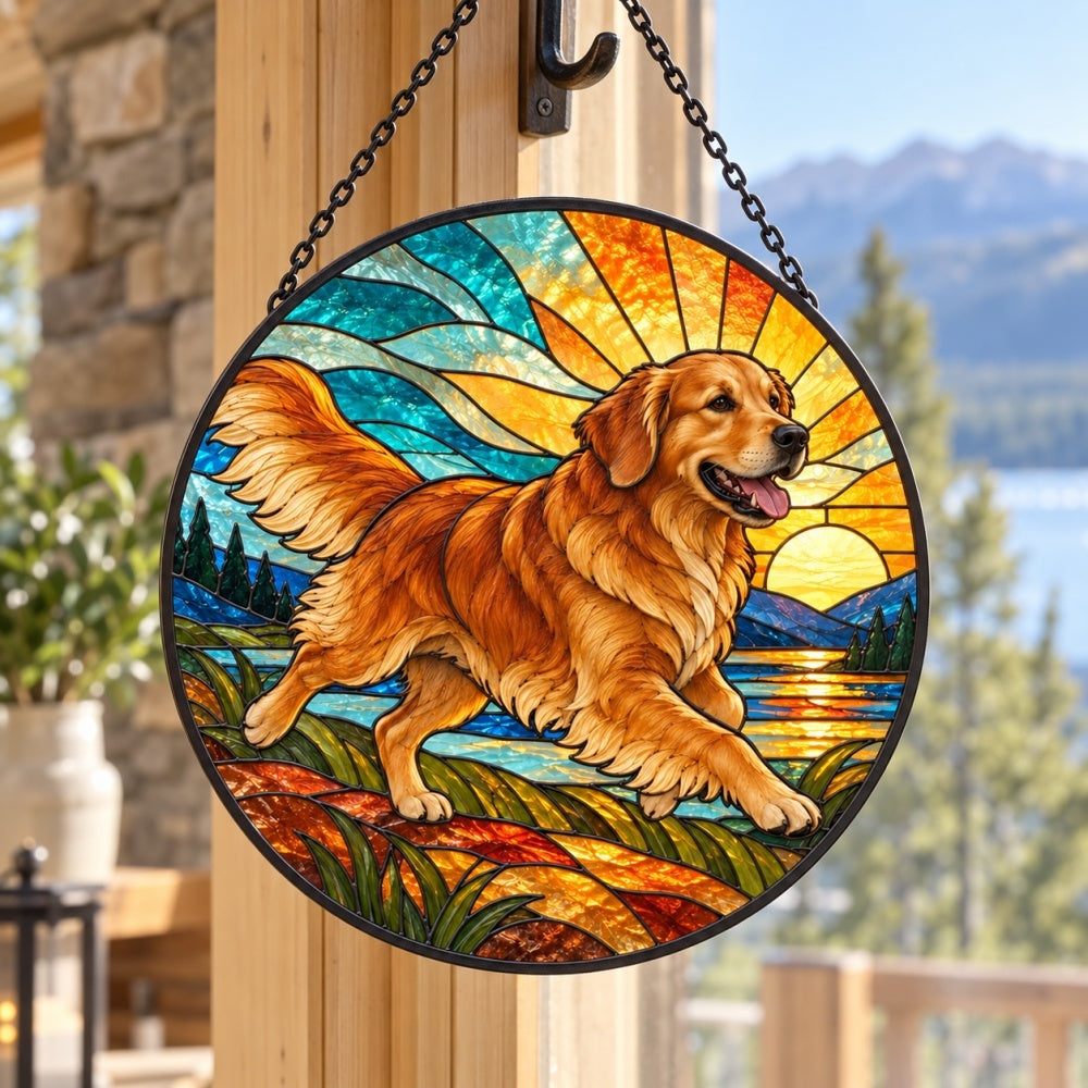 Stained Glass Suncatcher – Golden Retriever