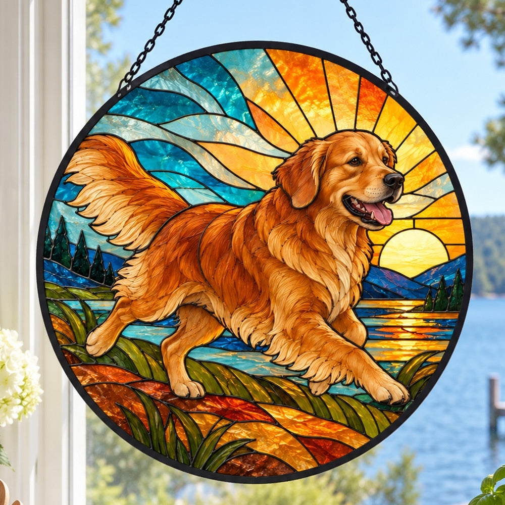Stained Glass Suncatcher – Golden Retriever