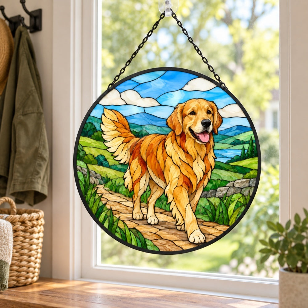 Stained Glass Suncatcher – Golden Retriever