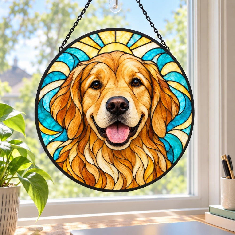 Stained Glass Suncatcher – Golden Retriever