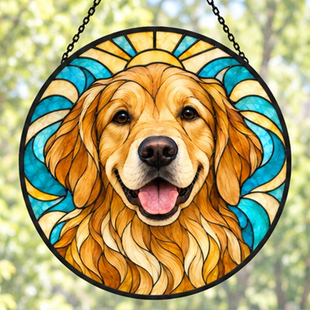 Stained Glass Suncatcher – Golden Retriever