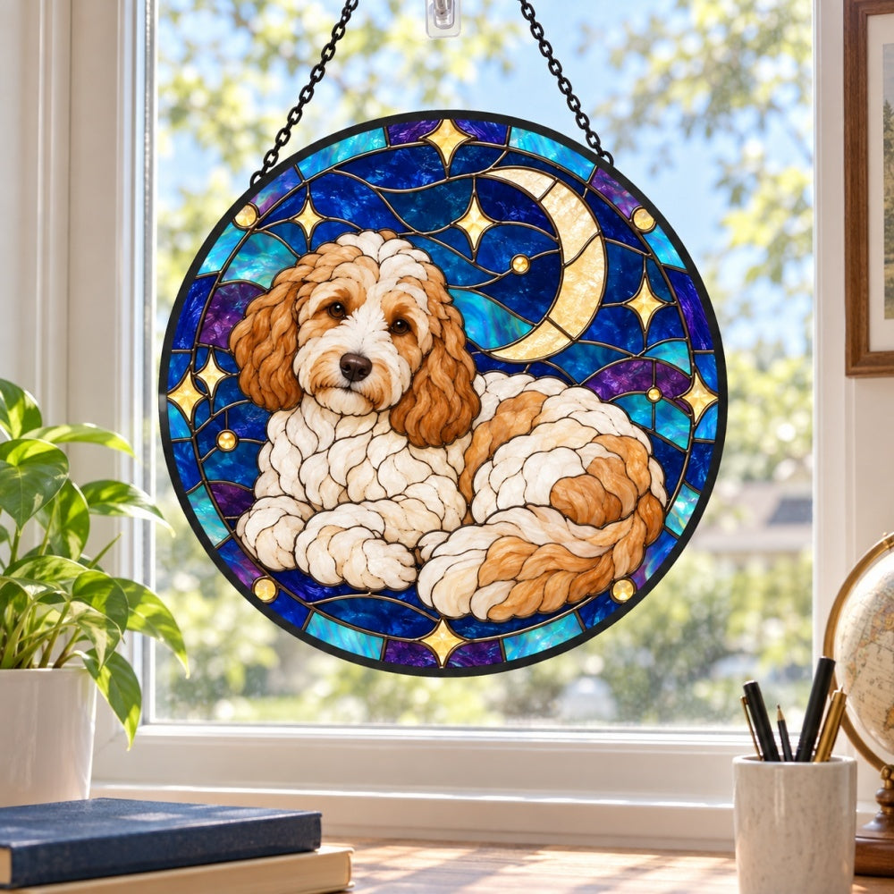 Stained Glass Suncatcher – Goldendoodle