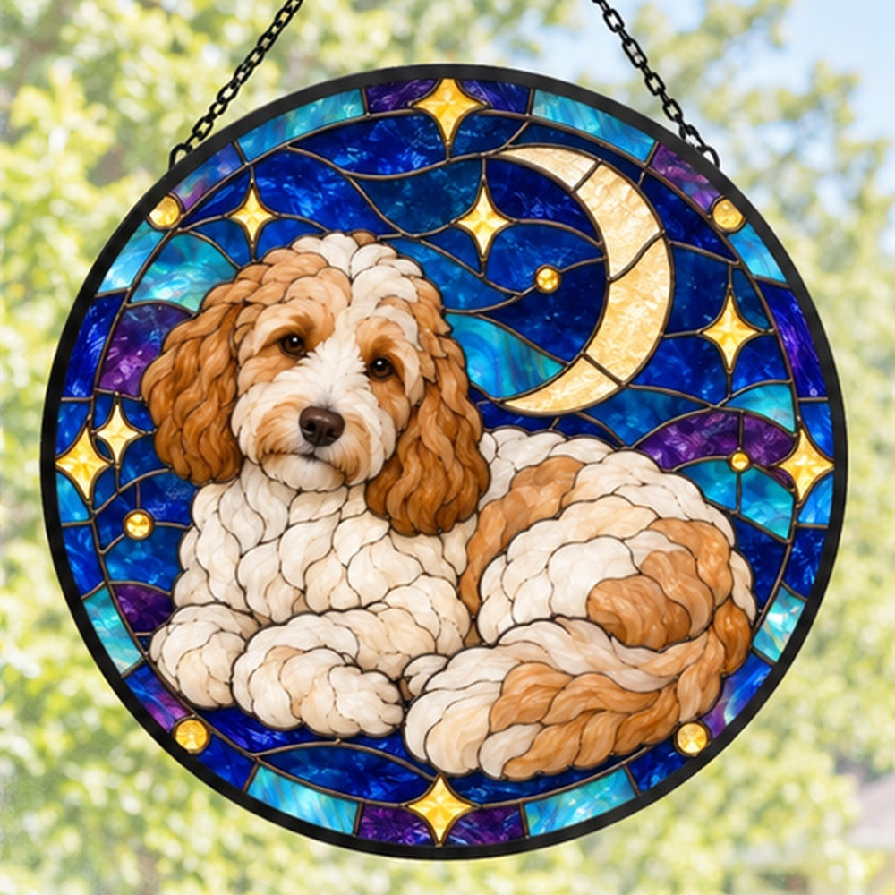 Stained Glass Suncatcher – Goldendoodle