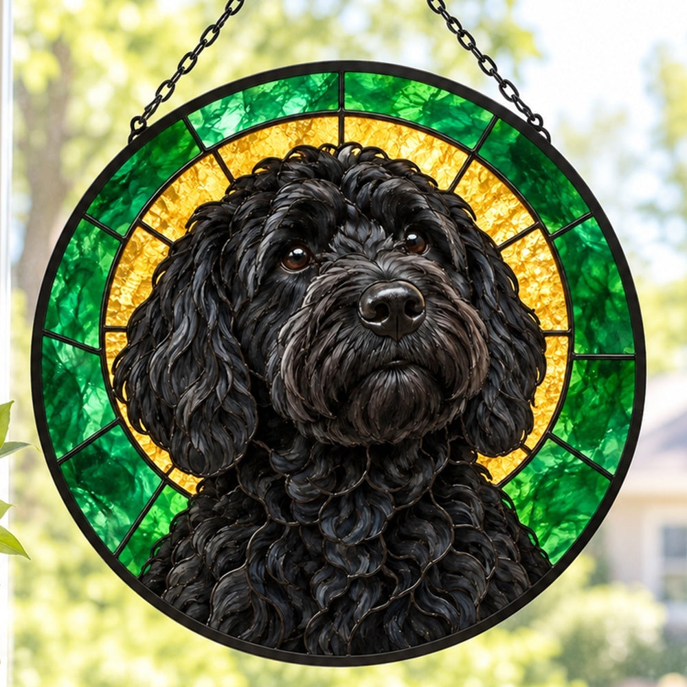 Stained Glass Suncatcher – Goldendoodle