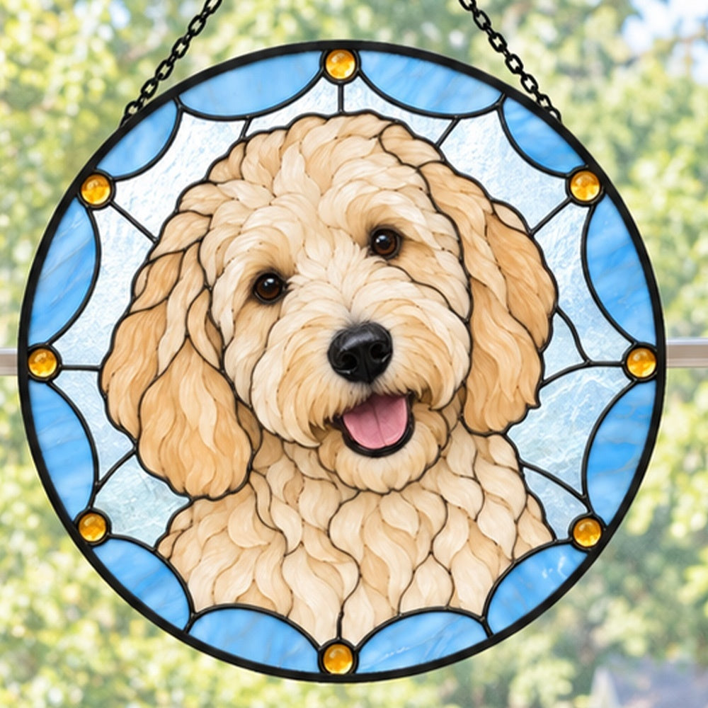 Stained Glass Suncatcher – Goldendoodle
