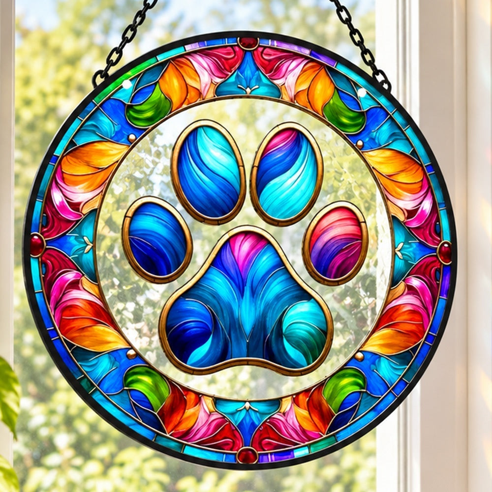 Stained Glass Suncatcher – Pet Paw