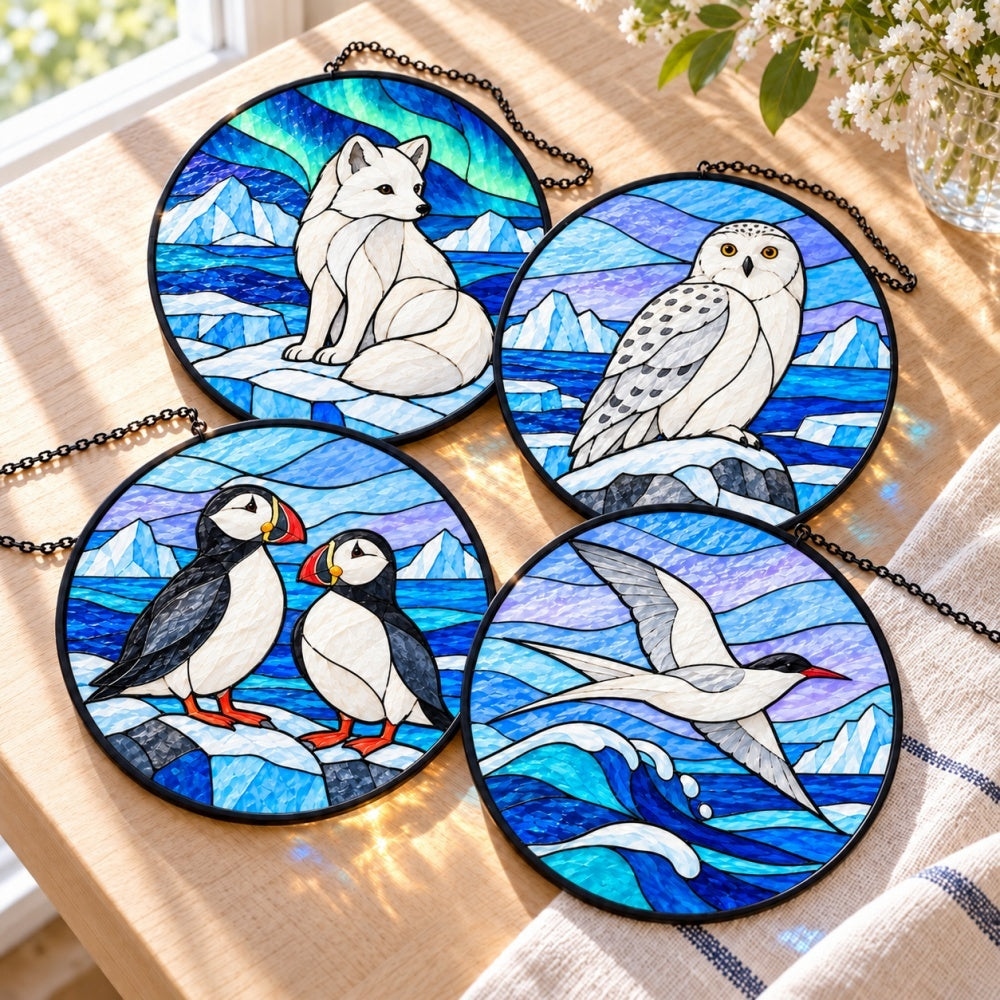 Stained Glass Suncatcher Set of 4 - Northern Coastal Friends