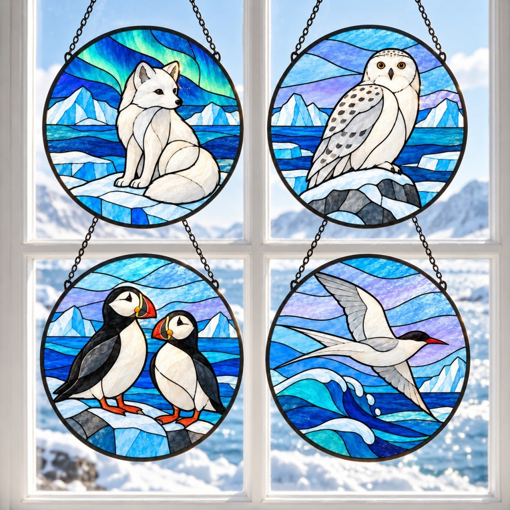 Stained Glass Suncatcher Set of 4 - Northern Coastal Friends