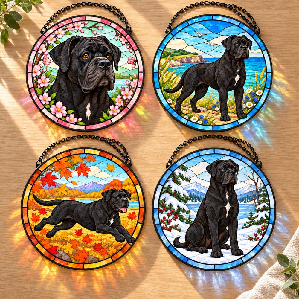 Stained Glass Suncatcher Set of 4 - Cane Corso
