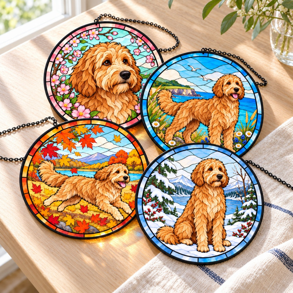 Stained Glass Suncatcher Set of 4 - Cockapoo