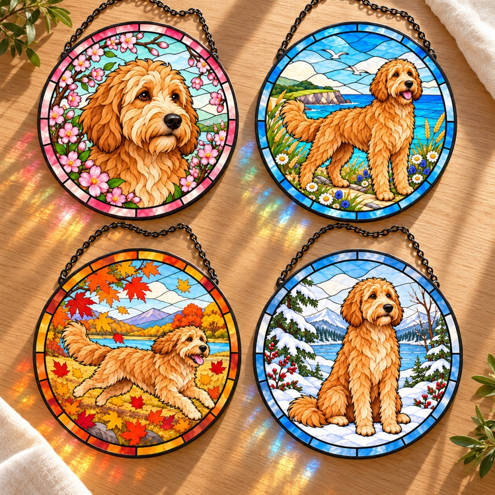 Stained Glass Suncatcher Set of 4 - Cockapoo