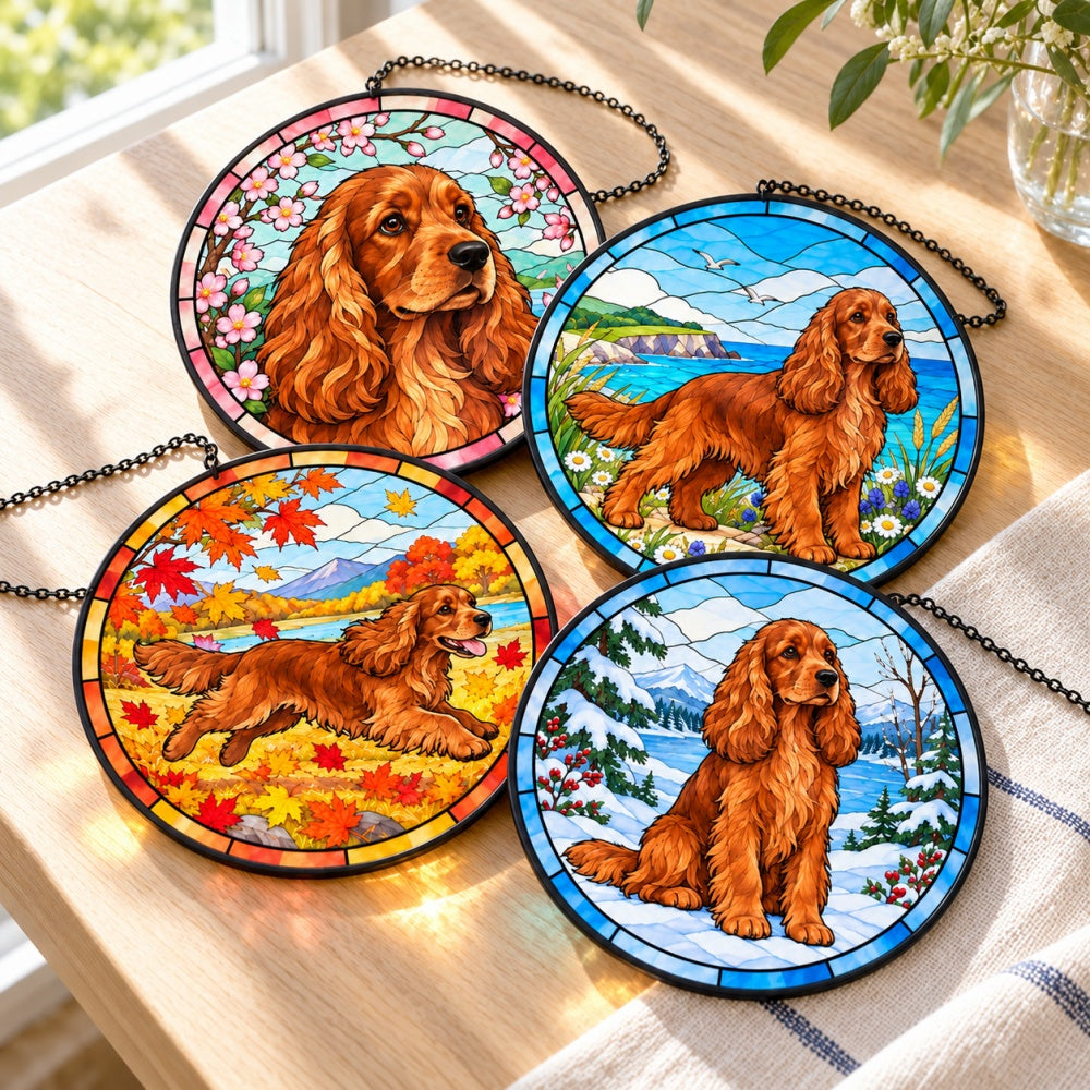 Stained Glass Suncatcher Set of 4 - Cocker Spaniel