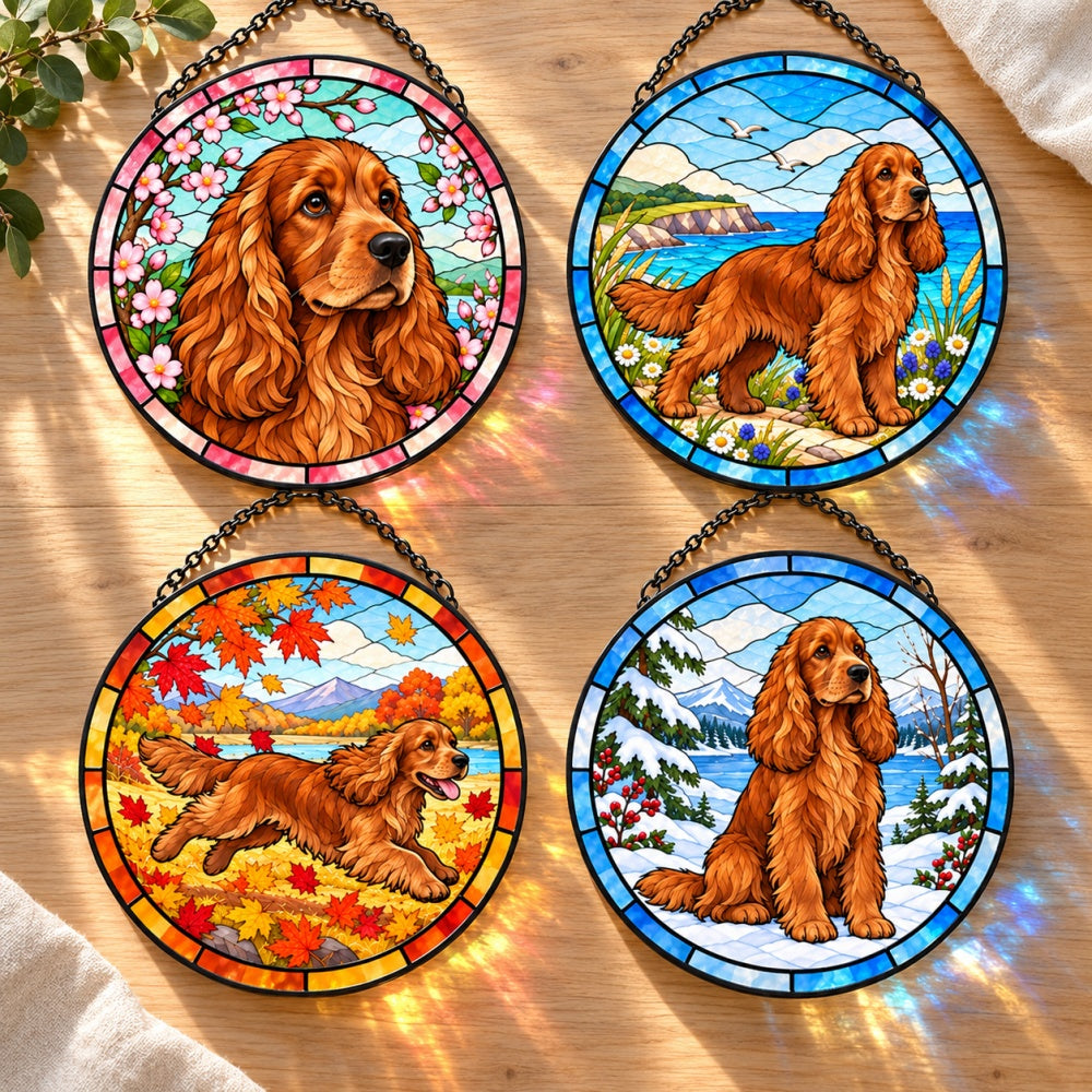 Stained Glass Suncatcher Set of 4 - Cocker Spaniel