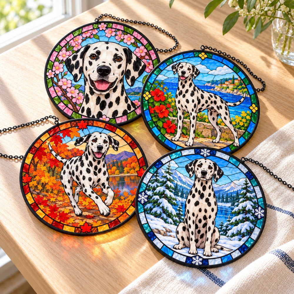 Stained Glass Suncatcher Set of 4 - Dalmatian