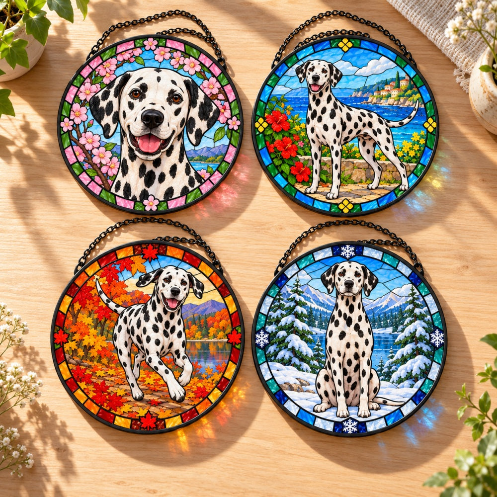Stained Glass Suncatcher Set of 4 - Dalmatian