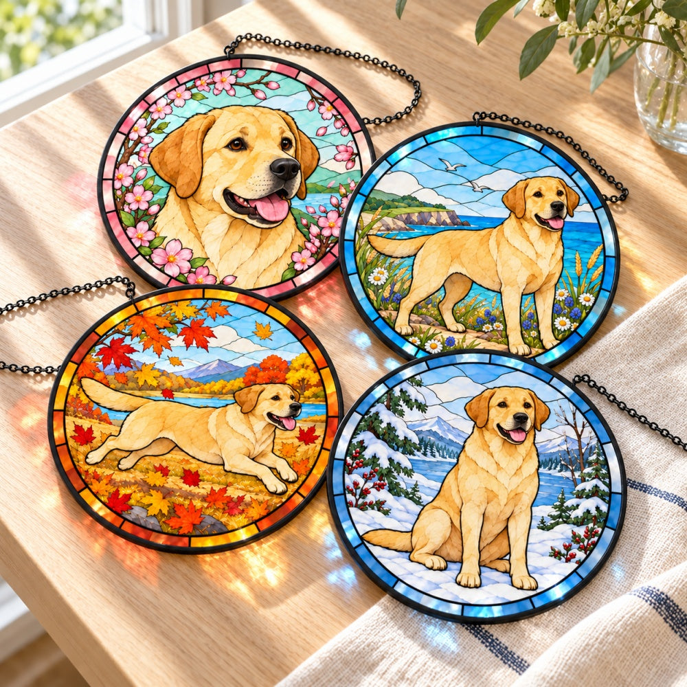 Stained Glass Suncatcher Set of 4 - Labrador Retriever
