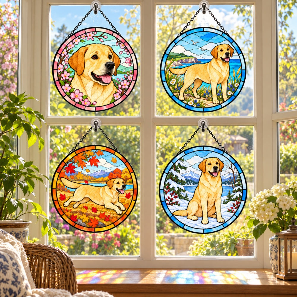 Stained Glass Suncatcher Set of 4 - Labrador Retriever