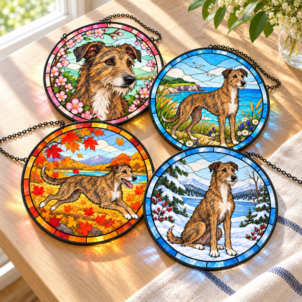 Stained Glass Suncatcher Set of 4 - Lurcher