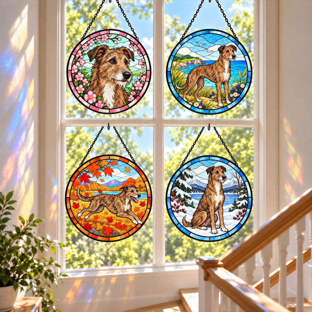 Stained Glass Suncatcher Set of 4 - Lurcher