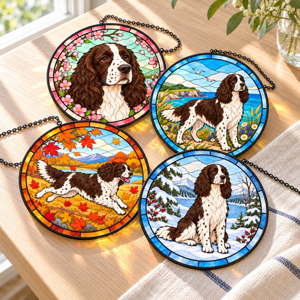 Stained Glass Suncatcher Set of 4 - Springer Spaniel