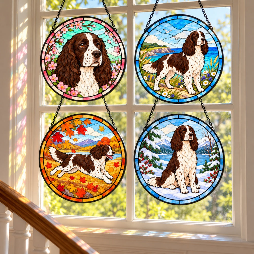 Stained Glass Suncatcher Set of 4 - Springer Spaniel