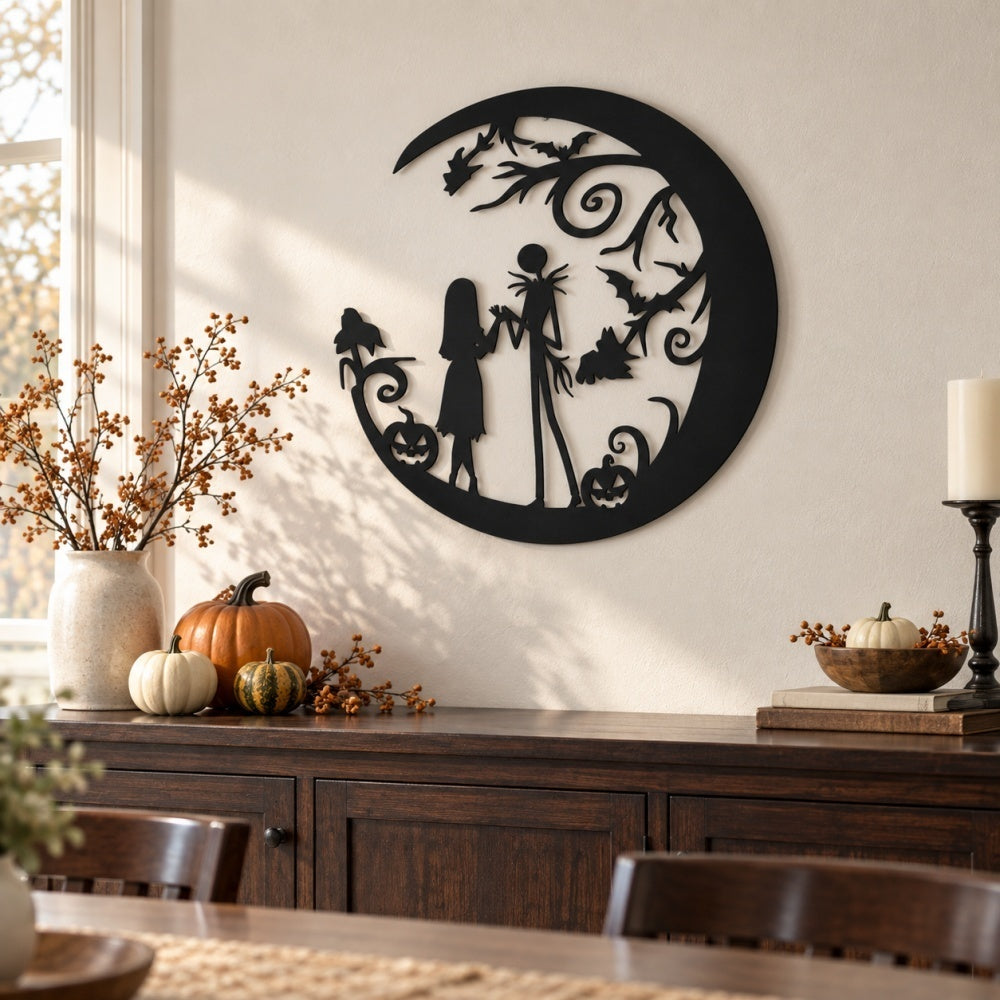 Metal Wall Art - Halloween Skeleton Couple