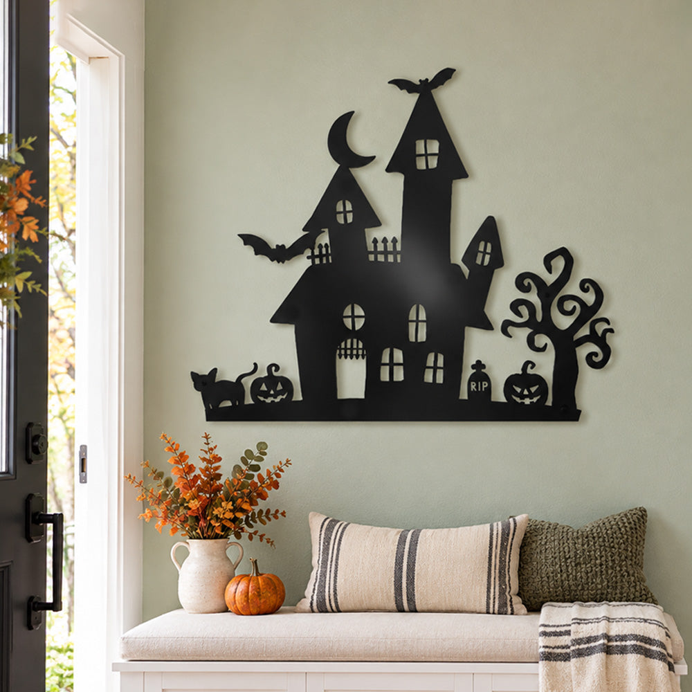 Metal Wall Art - Halloween Spooky Castle